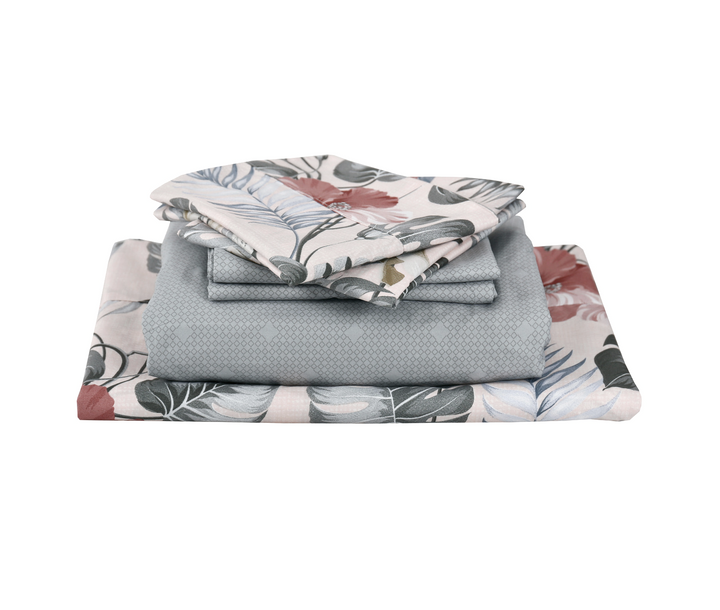 Blossom 6 Pieces Printed Sheet Set in King & Queen Sizes - Artabori